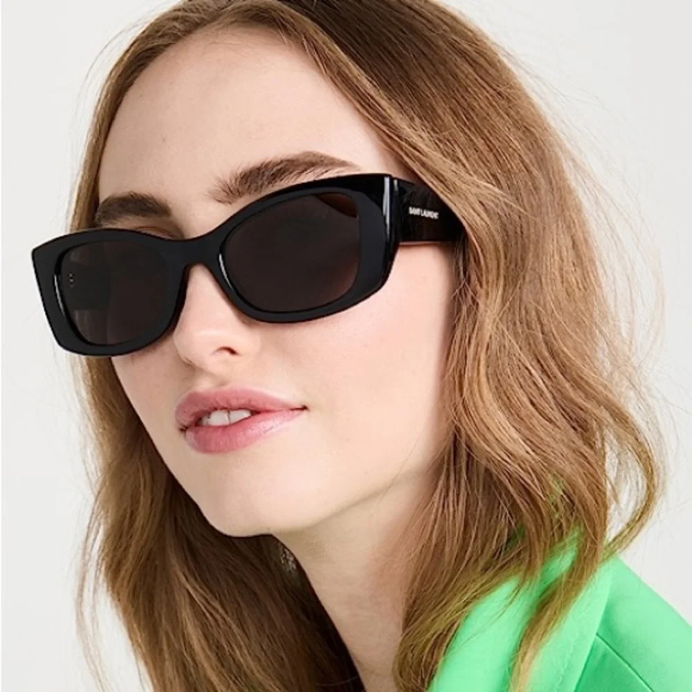 NEW SAINT LAURENT SL593 001 WOMEN BLACK BROWN SUNGLASSES SL 593 - Picture 4 of 11